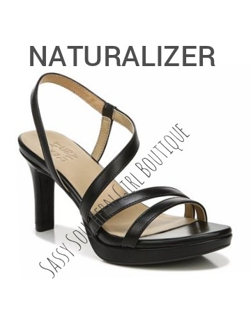 Naturalizer Women's Black Strappy Heel Sandal